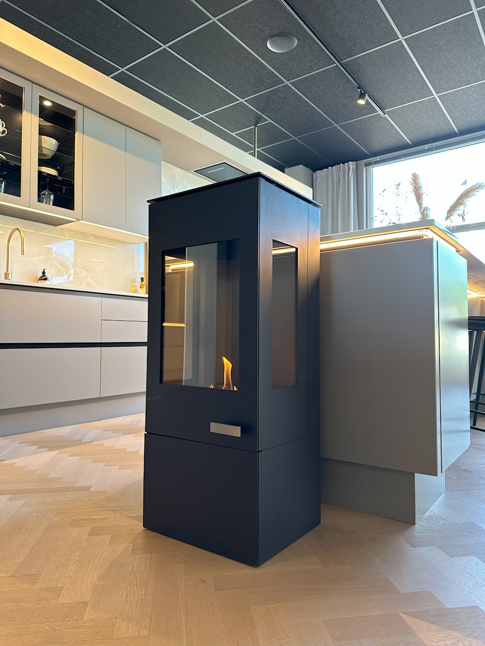 Spismiljö Apartment Allerum Bioetanolkaminer & elkaminer frilagd